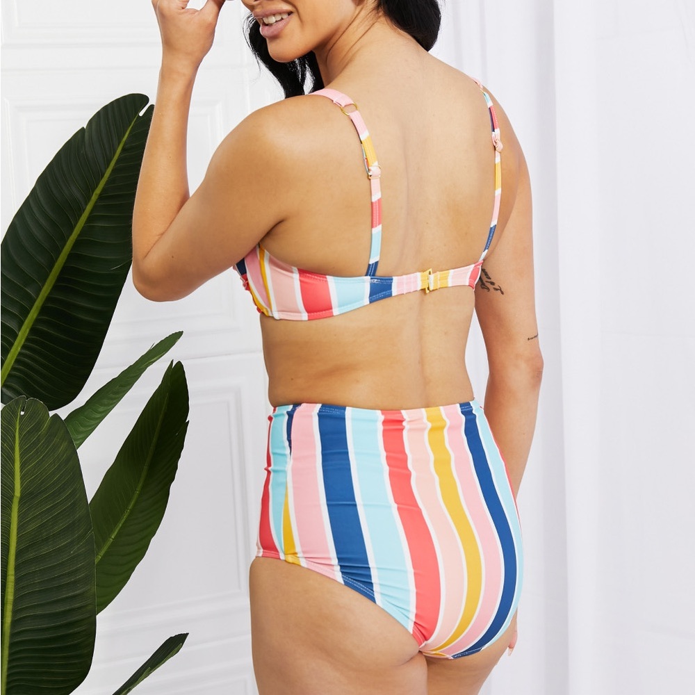MARINA WEST SWIM Take A Dip Twist Front High-Rise Bikini in Retro Stripe - Picture 5 of 12